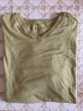 Banana Republic Olive V-Neck Tee - Moss Green